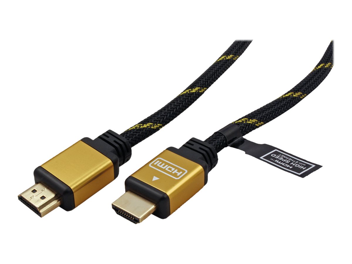 Roline Gold HDMI High Speed Cable with Ethernet - HDMI-Kabel mit Ethernet - HDMI mnnlich zu HDMI mnnlich - 3 m - Doppelisolier