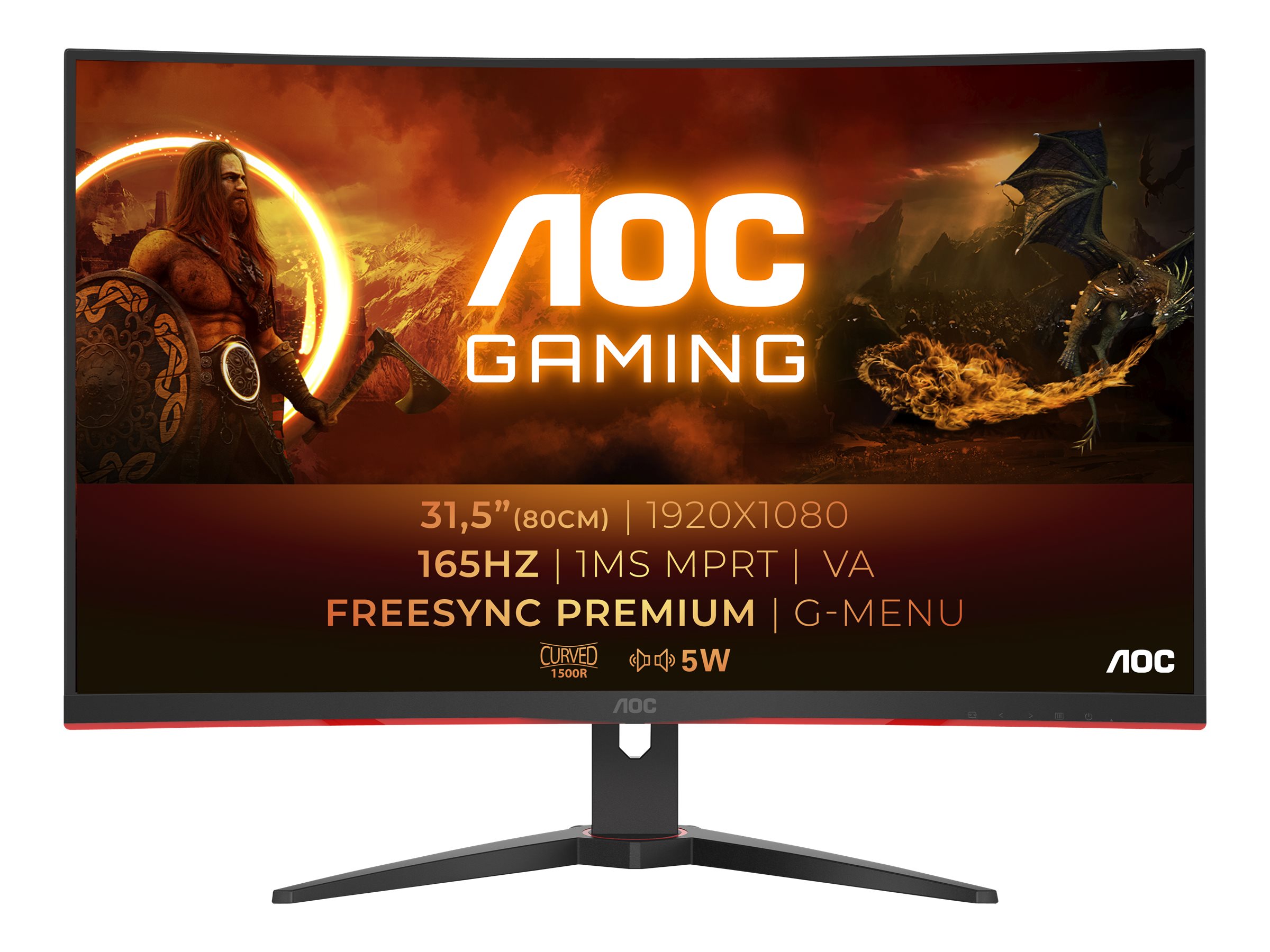 AOC Gaming C32G2AE/BK - LED-Monitor - Gaming - gebogen - 80 cm (32