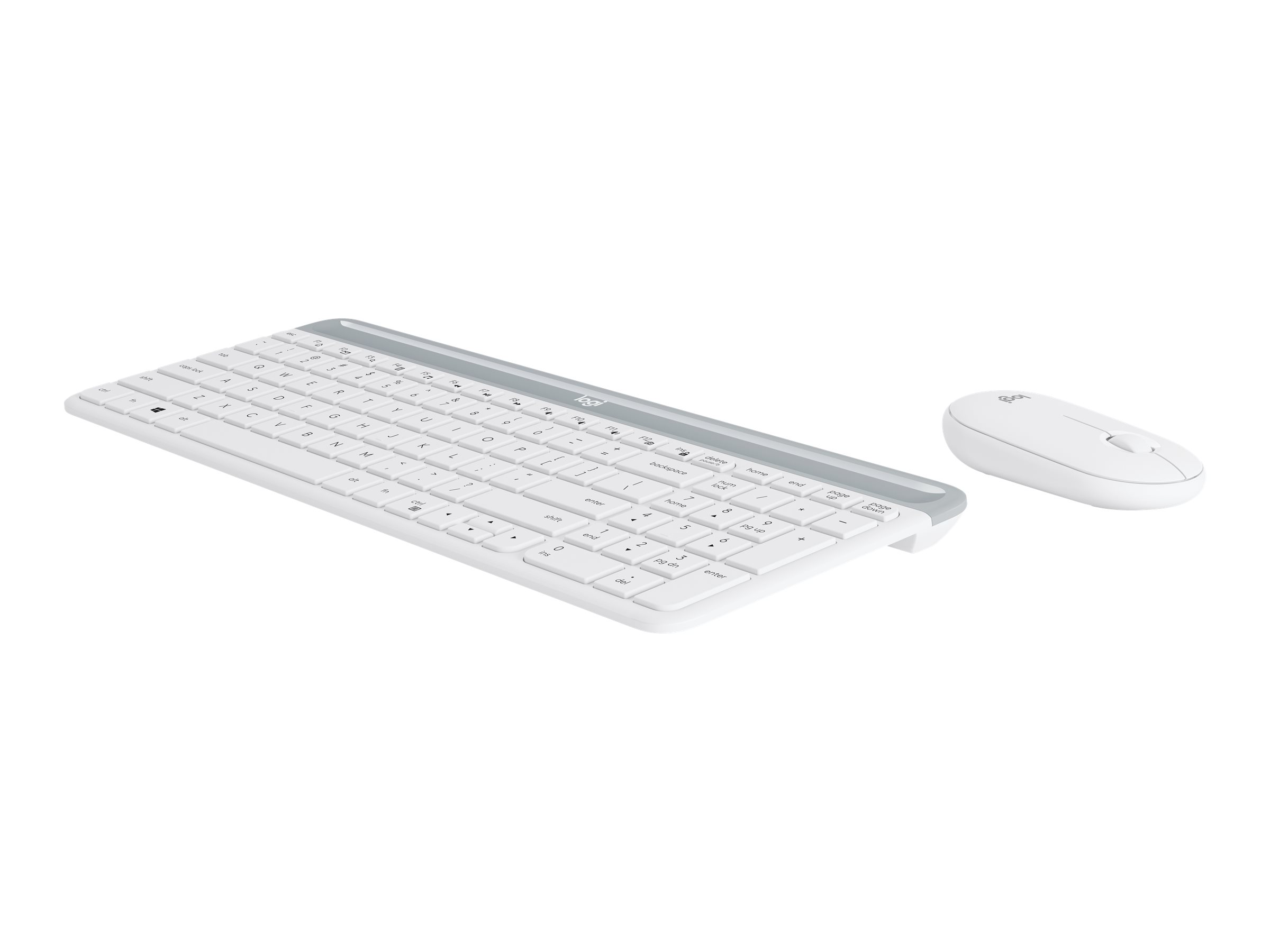 Logitech Slim Wireless Combo MK470 - Tastatur-und-Maus-Set - kabellos - 2.4 GHz - Chinesisch - Off-White