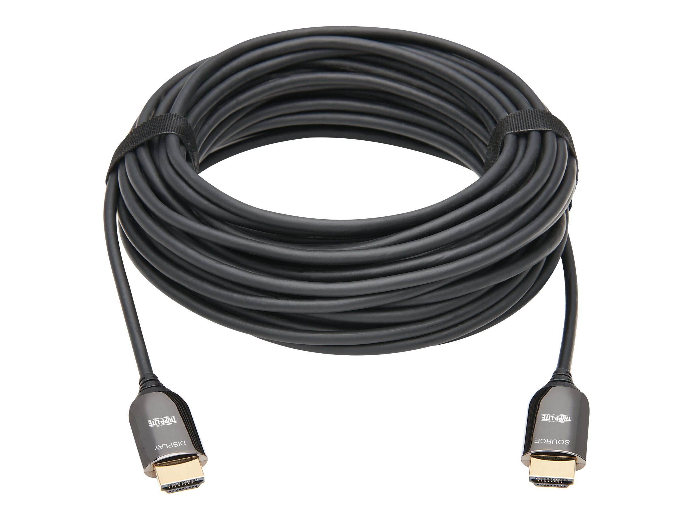 Tripp Lite Fiber Active Optical Cable (AOC) 8K HDMI Plenum-Rated - UHD @ 60 Hz, HDR, M/M, Black, 10 m - Ultra High Speed - HDMI-