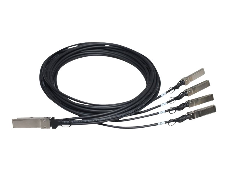 HPE X240 Direct Attach Copper Splitter Cable - Netzwerkkabel - SFP+ zu QSFP+ - 5 m - für HPE 5900AF-48; Edgeline e920; FlexFabri