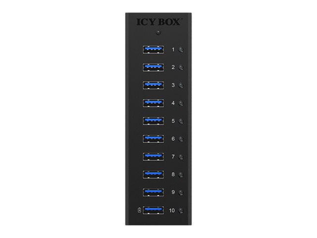 ICY BOX IB-AC6110 - Hub - 10 x SuperSpeed USB 3.0 - Desktop