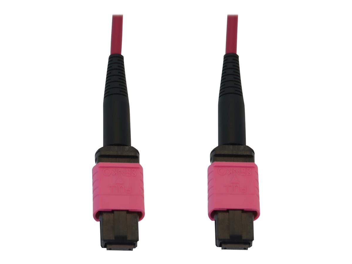 Eaton Tripp Lite Series 100G Multimode 50/125 OM4 Fiber Optic Cable (12F MTP/MPO-PC F/F), LSZH, Magenta, 10 m (32.8 ft.) - Netzw