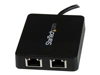 StarTech.com USB-C auf Dual-Gigabit Ethernet Adapter mit USB (Typ-A) Anschluss - USB Type-C Gigabit Netzwerk Adapter - Netzwerka