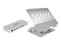 Delock - Dockingstation + Notebook-/Tablet-Stnder - USB-C / Thunderbolt 3 - HDMI, DP - GigE