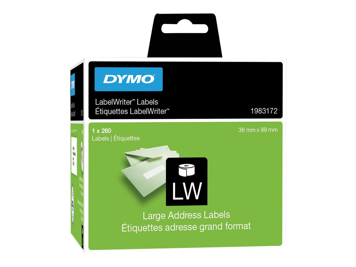 DYMO LabelWriter Large - Selbstklebend - weiss - 89 x 36 mm 260 Etikett(en) (1 Rolle(n) x 260) Adressetiketten