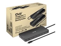 Club 3D - Dockingstation - USB-C / Thunderbolt 3 / Thunderbolt 4 - 3 x Thunderbolt 4 - 1GbE - 140 Watt