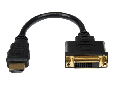 StarTech.com HDMI auf DVI Adapter 20cm -  DVI-D (25 pin) (Buchse) zu HDMI (19 pin) (Stecker) - Monitor Dongle Adapterkabel - Vid