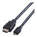 VALUE High Speed - HDMI-Kabel mit Ethernet - HDMI mnnlich zu mikro HDMI mnnlich - 2 m - abgeschirmt - Schwarz
