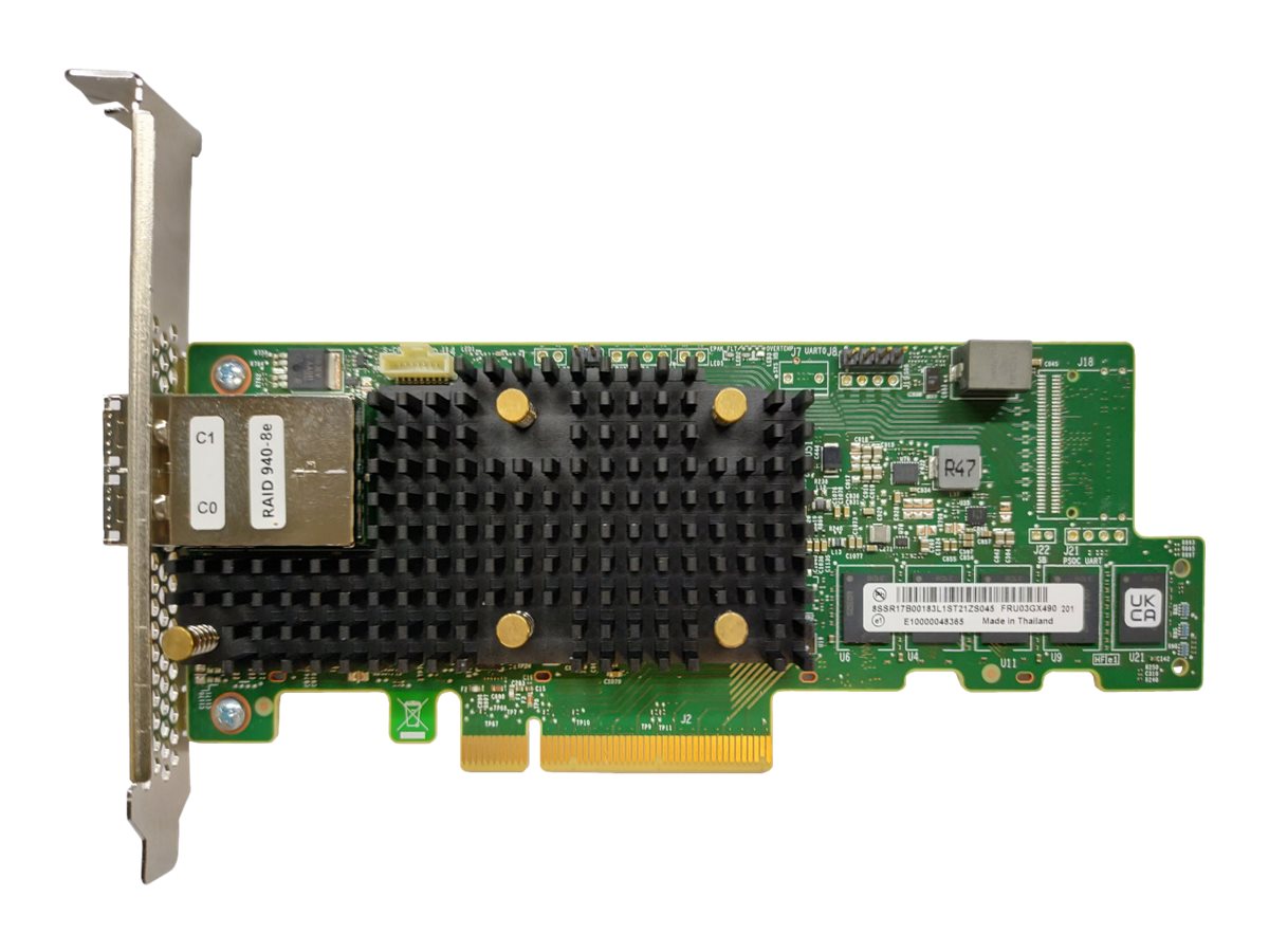 Lenovo ThinkSystem 940-8e - Speichercontroller (RAID) - 8 Sender/Kanal - SATA / SAS 12Gb/s - RAID 0, 1, 5, 6, 10, 50, JBOD, 60 -