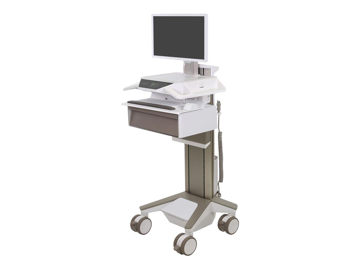 Ergotron CareFit Pro - Wagen - Electric Lift - fr LCD-Display / PC-Ausrstung - medizinisch - weiss, Warm Gray