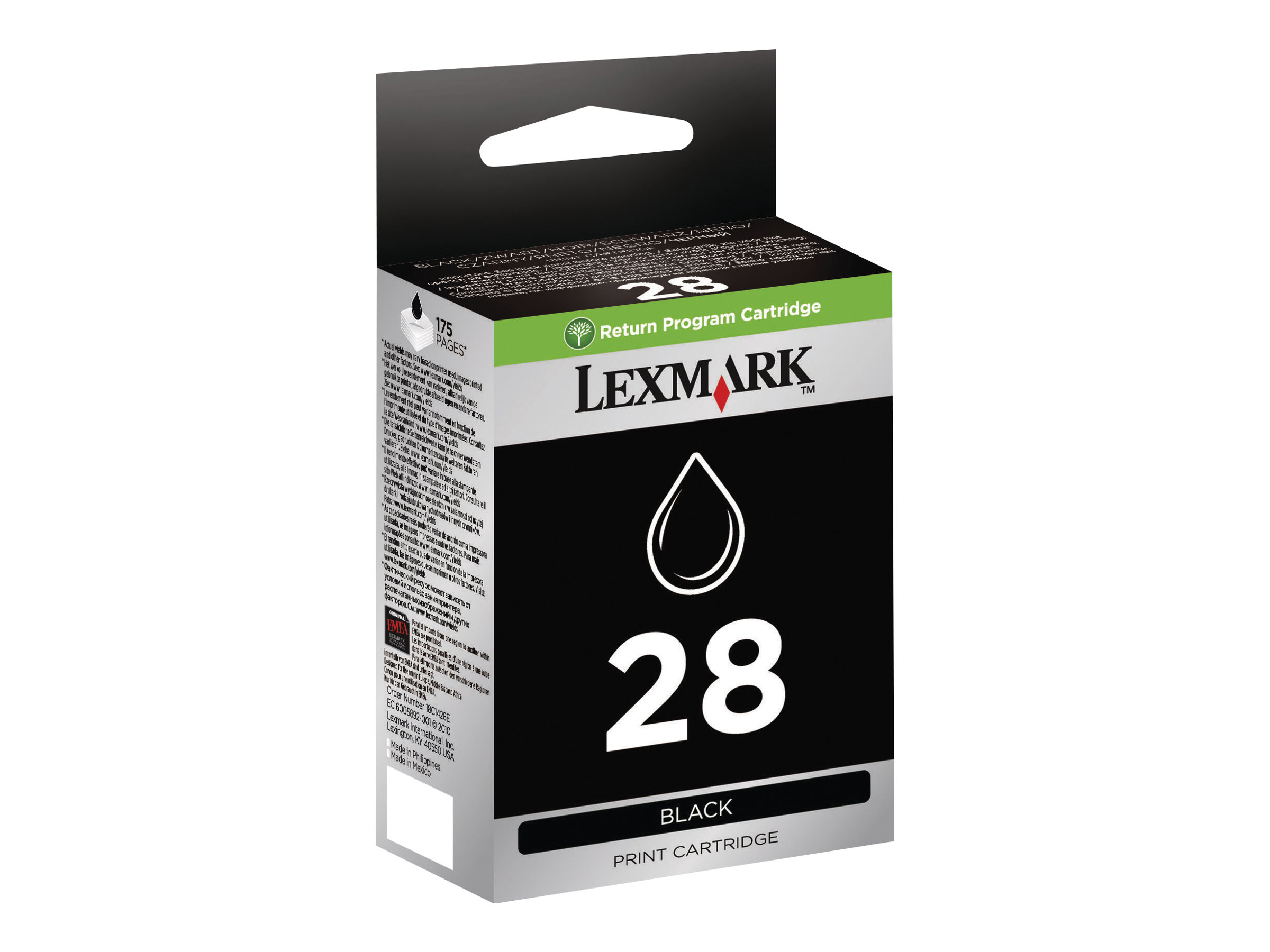Lexmark Cartridge No. 28 - Schwarz - Original - Tintenpatrone LRP - fr Lexmark X2500, X2530, X2550, X5070, X5075, X5320, X5340,