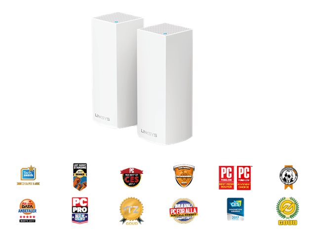 Linksys VELOP Whole Home Mesh Wi-Fi System WHW0302 - WLAN-System (2 Router) - bis zu 371 m² - Netz - GigE - Bluetooth 4.0, 802.1
