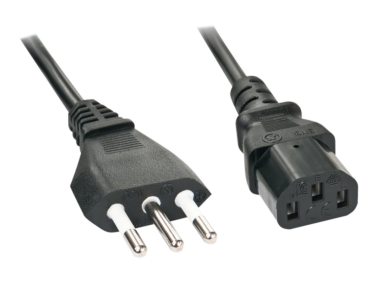 Lindy - Stromkabel - CEI 23-50 (S) zu power IEC 60320 C13 - 70 cm - Schwarz