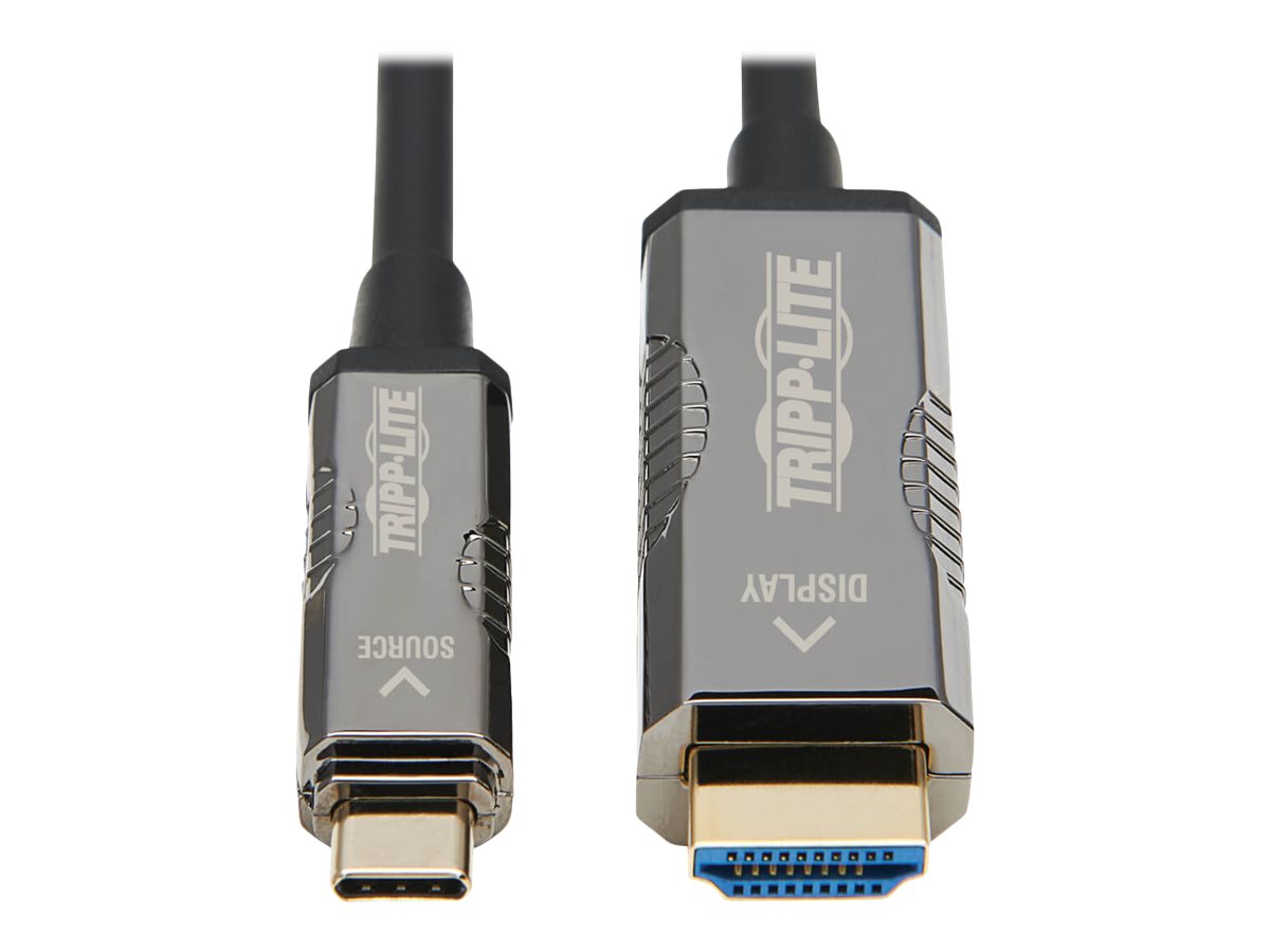 Tripp Lite High-Speed USB-C to HDMI Active Optical Cable (AOC) - UHD 4K 60 Hz, HDR, CL3 Rated, Black, 30 m (98 ft.) - Adapterkab