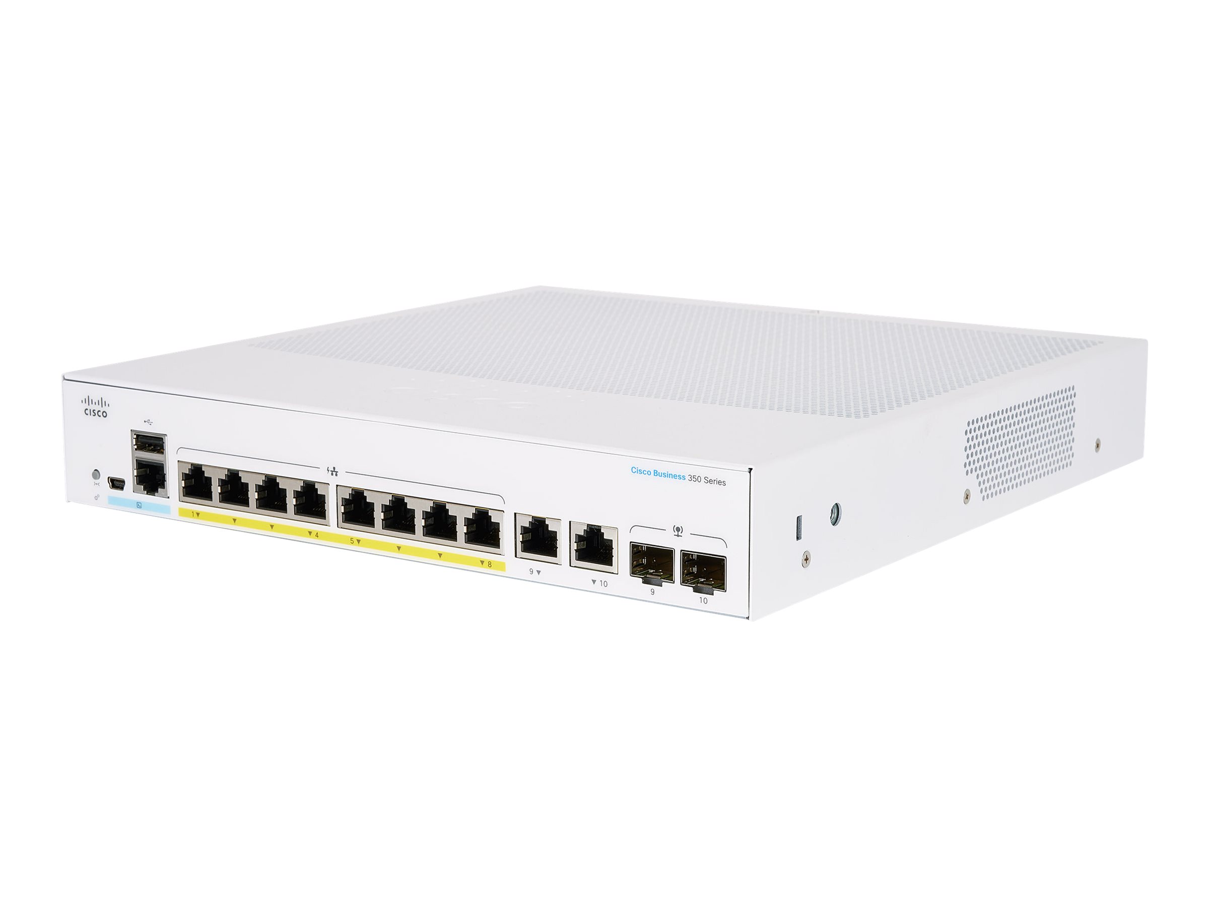 Cisco Business 350 Series 350-8FP-2G - Switch - L3 - managed - 8 x 10/100/1000 (PoE+) + 2 x Combo Gigabit Ethernet/Gigabit SFP -