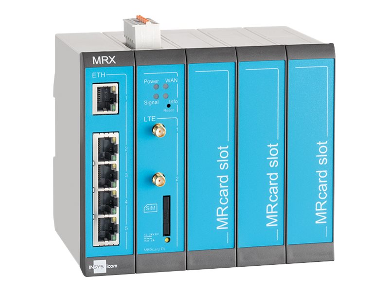INSYS icom MRX MRX5 LTE - - Router - - WWAN 5-Port-Switch - an DIN-Schiene montierbar