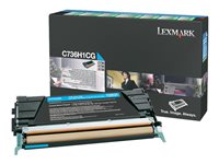 Lexmark - Hohe Ergiebigkeit - Cyan - Original - Tonerpatrone LCCP, LRP - fr Lexmark C736dn, C736dtn, C736N, X736de, X738de, X73