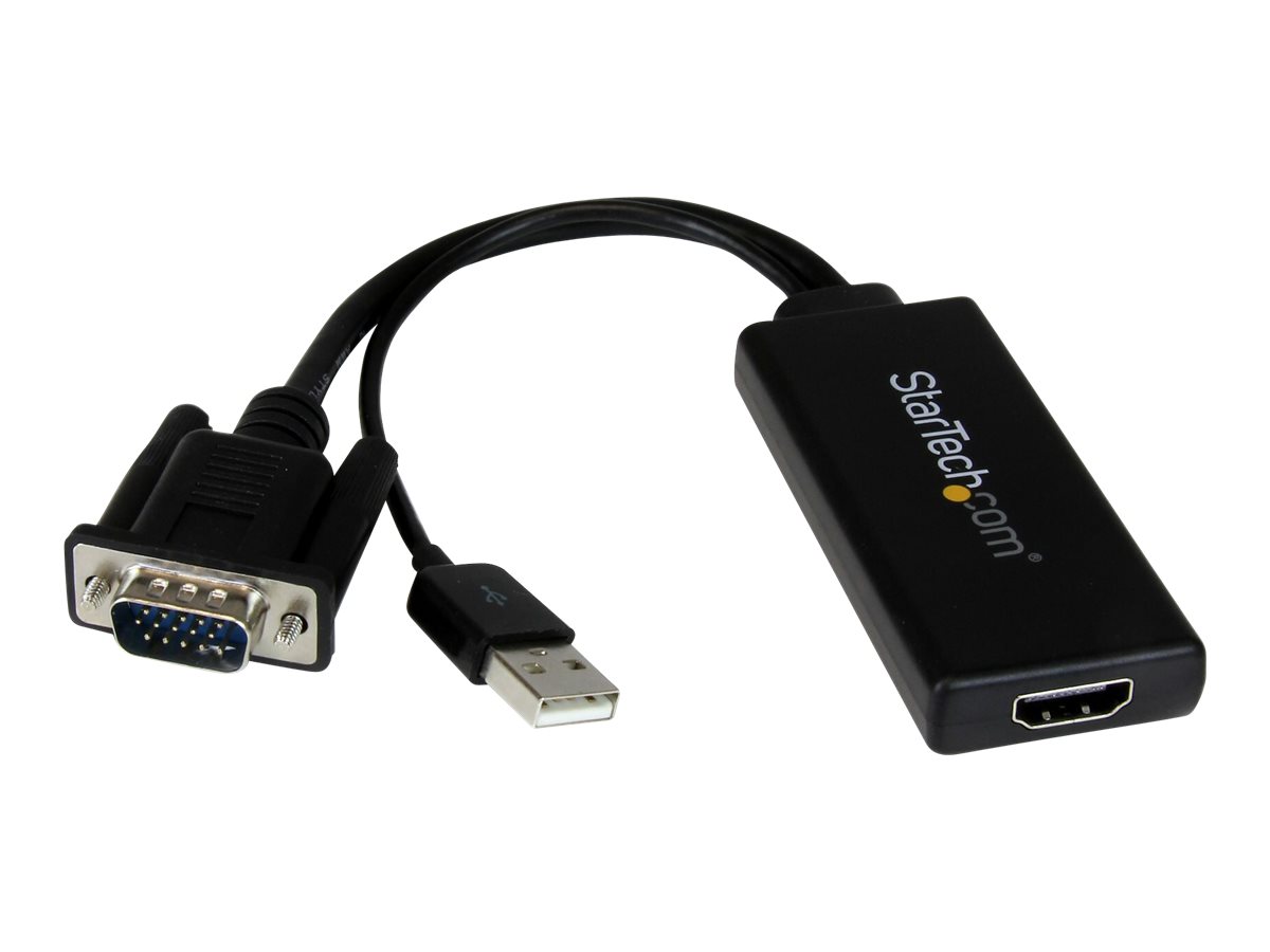 StarTech.com VGA-auf-HDMI-Adapter mit USB-Audio & -Stromversorgung - Mobiler VGA-auf-HDMI-Konverter - 1080p - Adapterkabel - HD-
