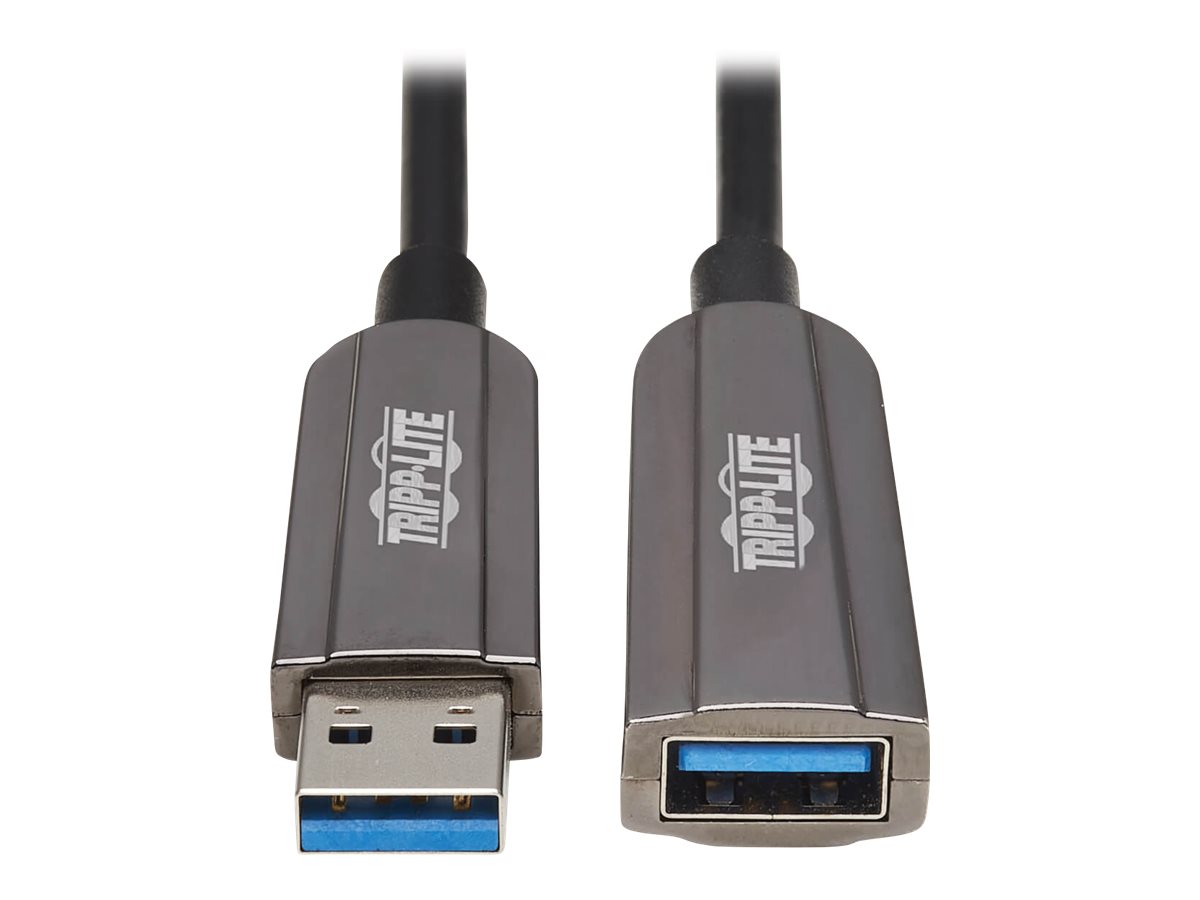 Tripp Lite USB-A 3.2 Gen 1 CL3-Rated Fiber Active Optical Cable (AOC) - Extension/Repeater, A/A M/F, Black, 20 m - USB-Verlnger