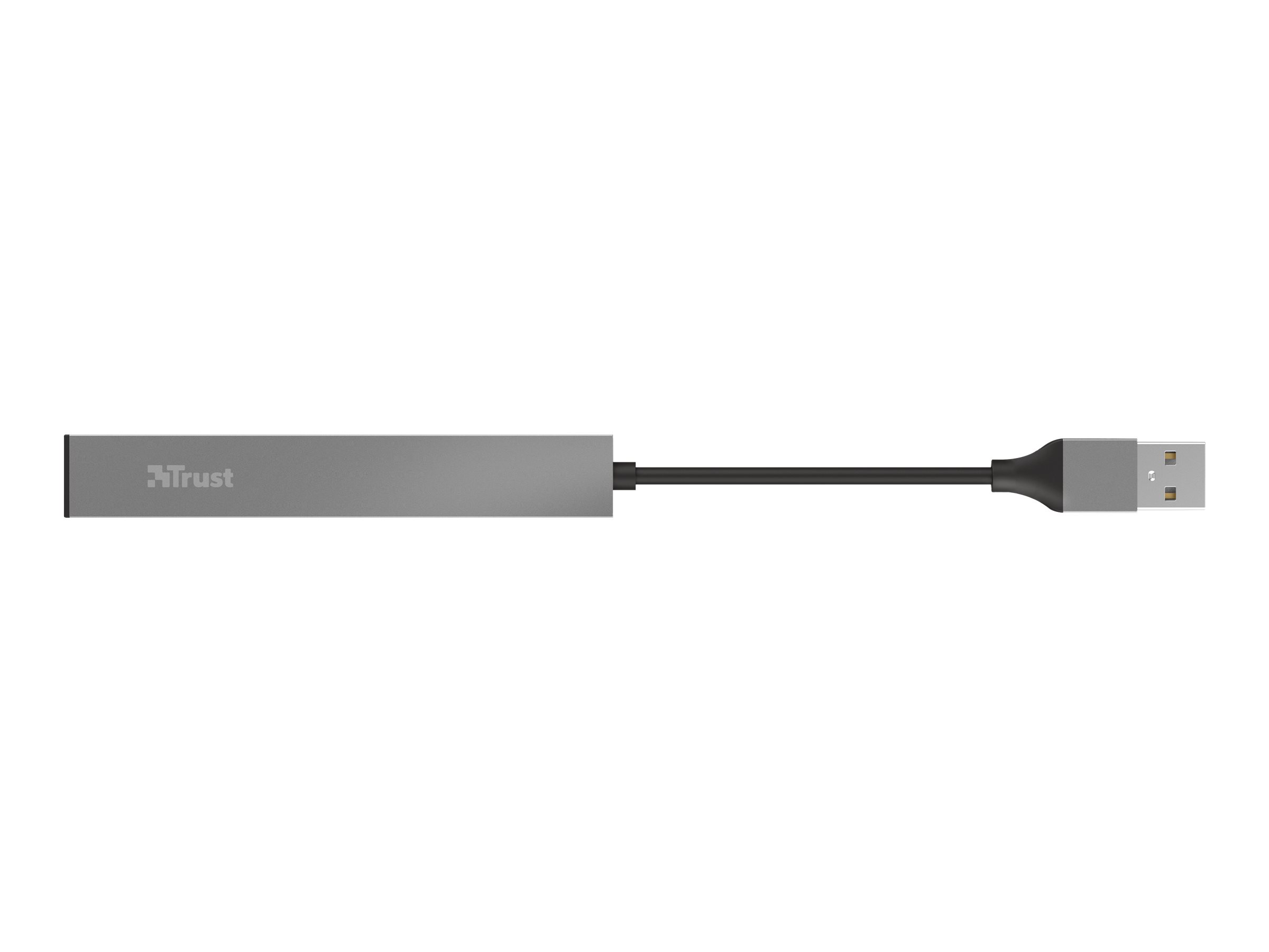 Trust Halyx Aluminium 4-Port Mini USB Hub - Hub - 4 x USB 2.0 - Desktop