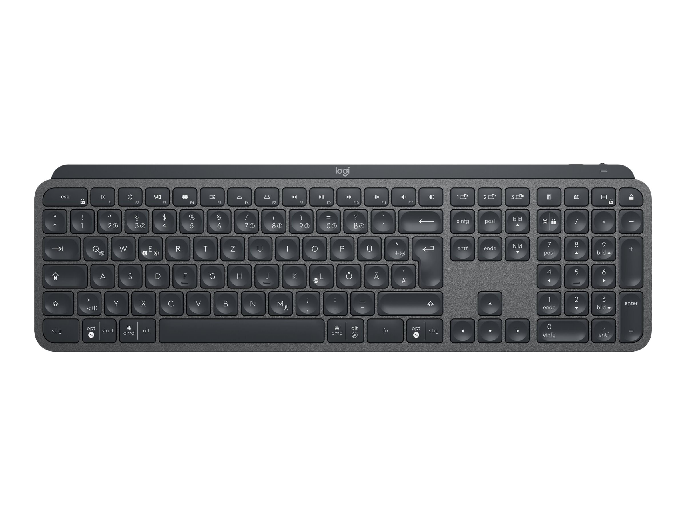 Logitech MX Keys - Tastatur - hinterleuchtet - Bluetooth, 2.4 GHz - QWERTY - US International