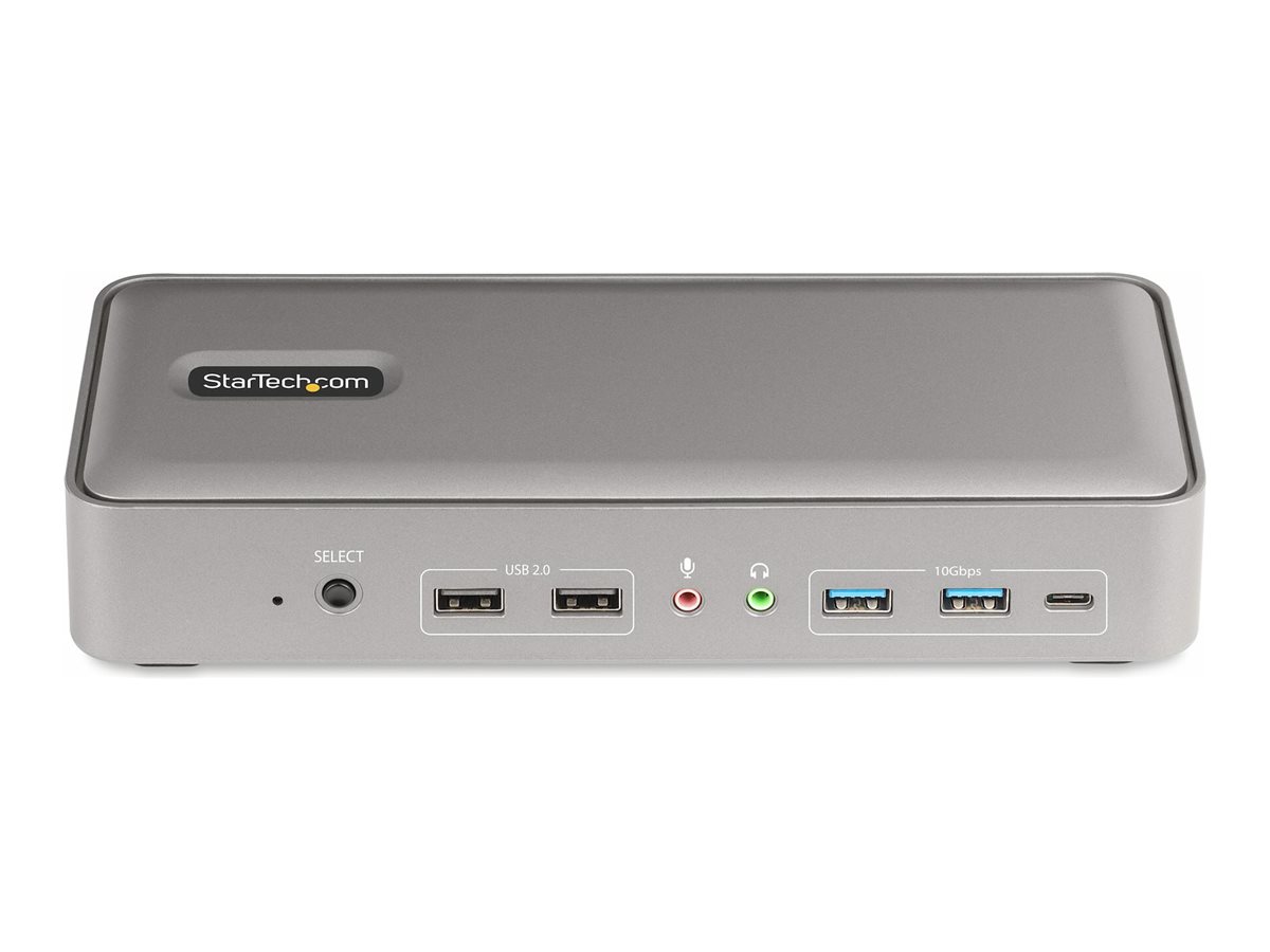 StarTech.com Dual-Laptop USB-C KVM Docking Station, Dual Monitor 4K 60Hz DisplayPort Dock, 5-Port USB Hub, GbE, 90W/45W Power De