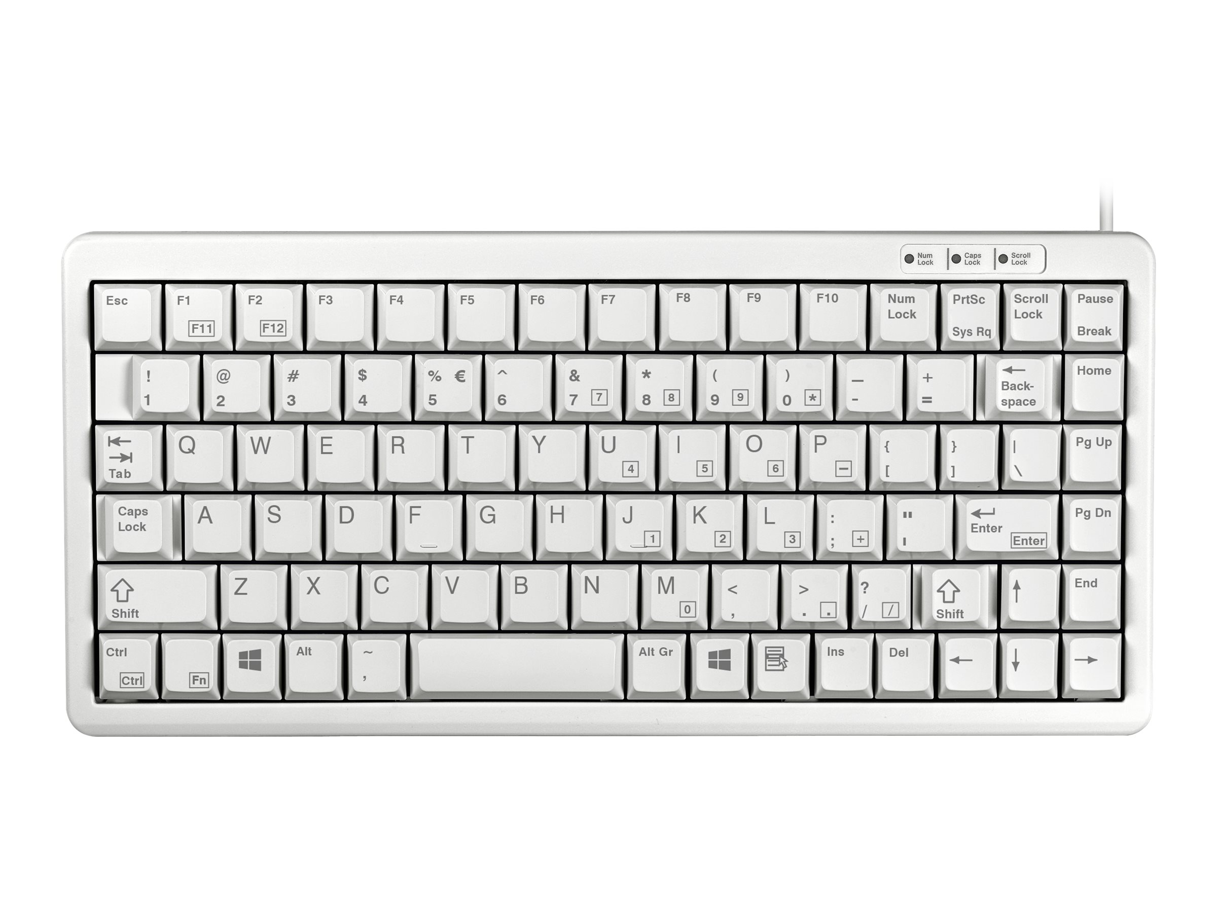 CHERRY Compact-Keyboard G84-4100 - Tastatur - USB - QWERTY - USA - Hellgrau
