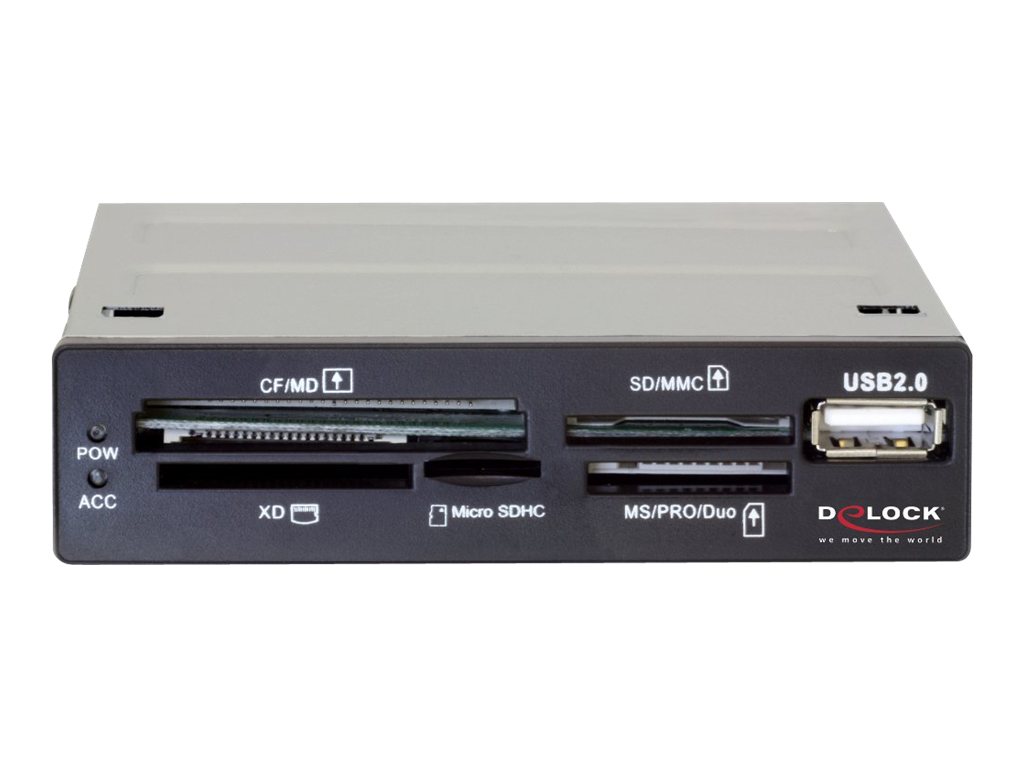 Delock USB 2.0 CardReader All in 1 - Kartenleser - 57-in-1 - 8,9 cm (3,5 Zoll) (Multi-Format) - USB 2.0