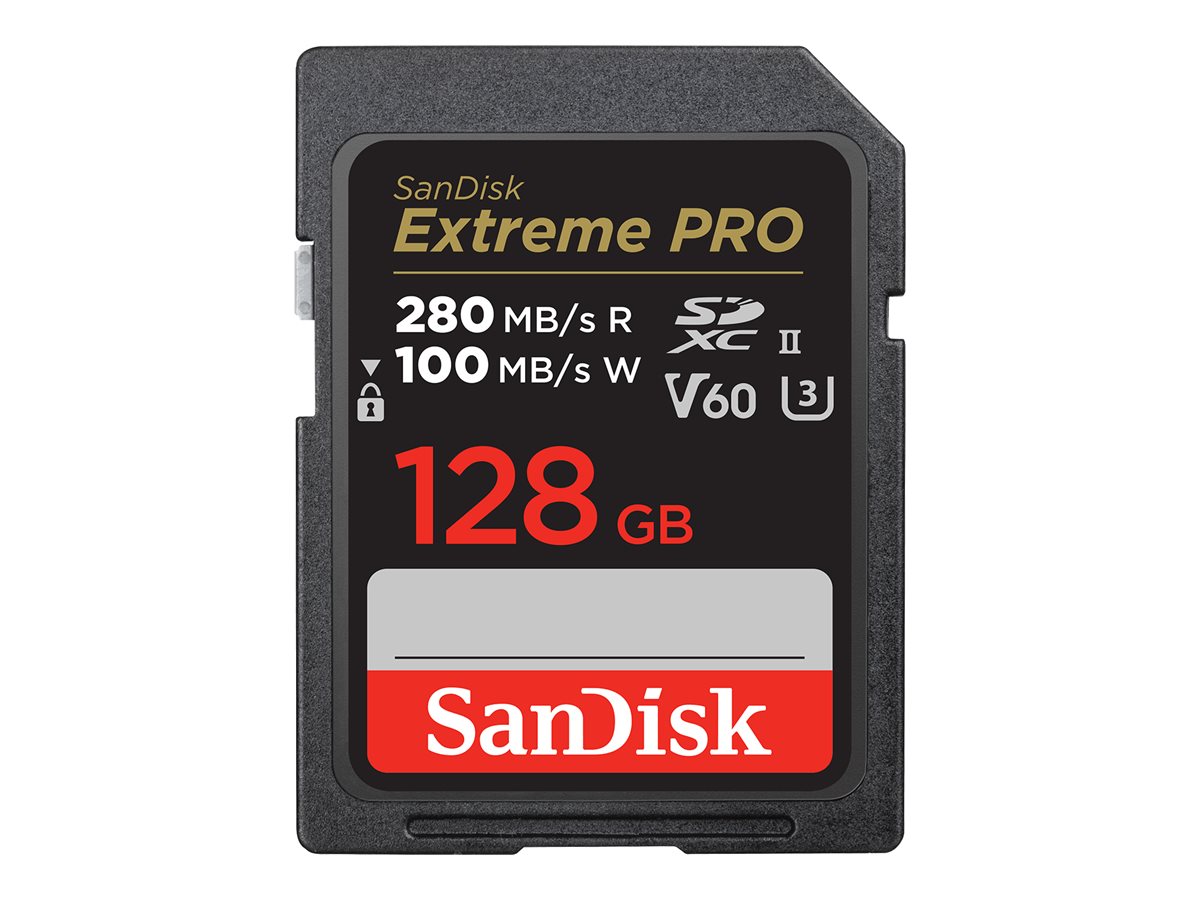 SanDisk Extreme Pro - Flash-Speicherkarte - 128 GB - Video Class V60 / UHS-II U3 / Class10 - SDXC UHS-II