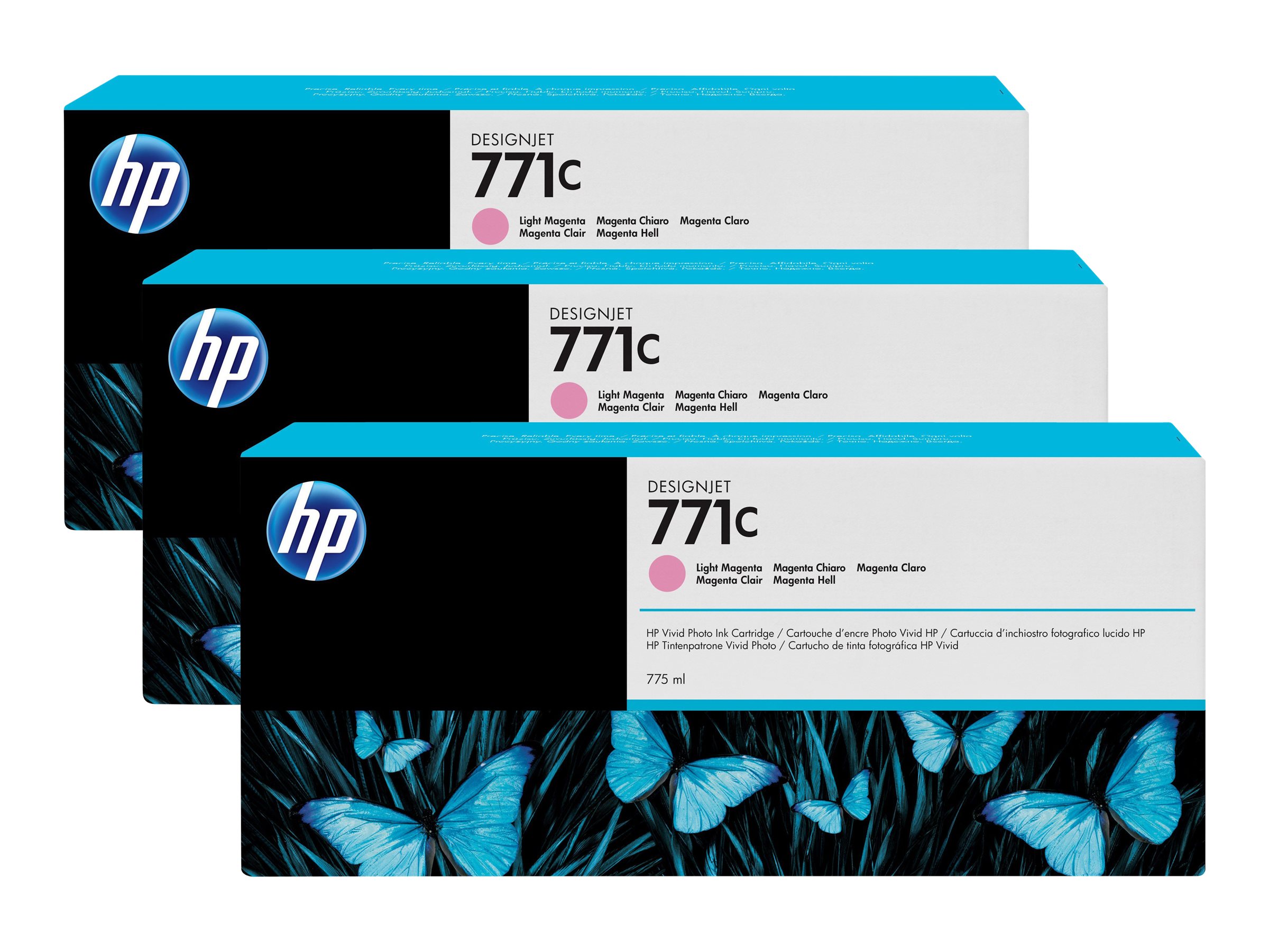 HP 771C - 3er-Pack - 775 ml - hellmagentafarben - original - Tintenpatrone