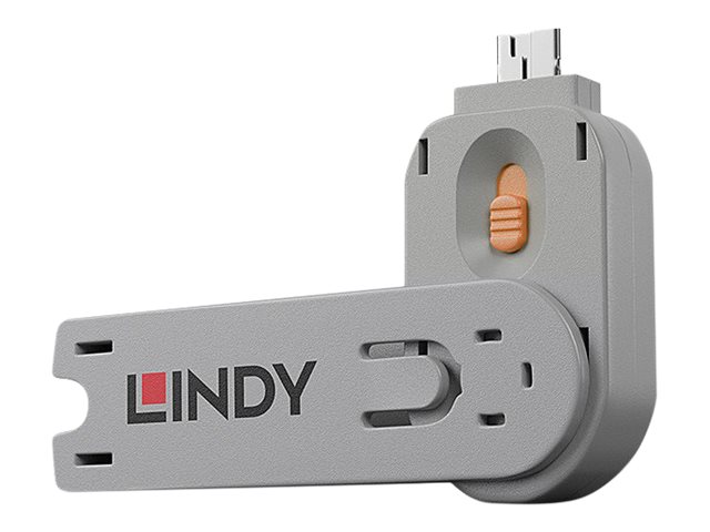 Lindy USB Type A Port Blocker Key - USB-Portblocker - orange