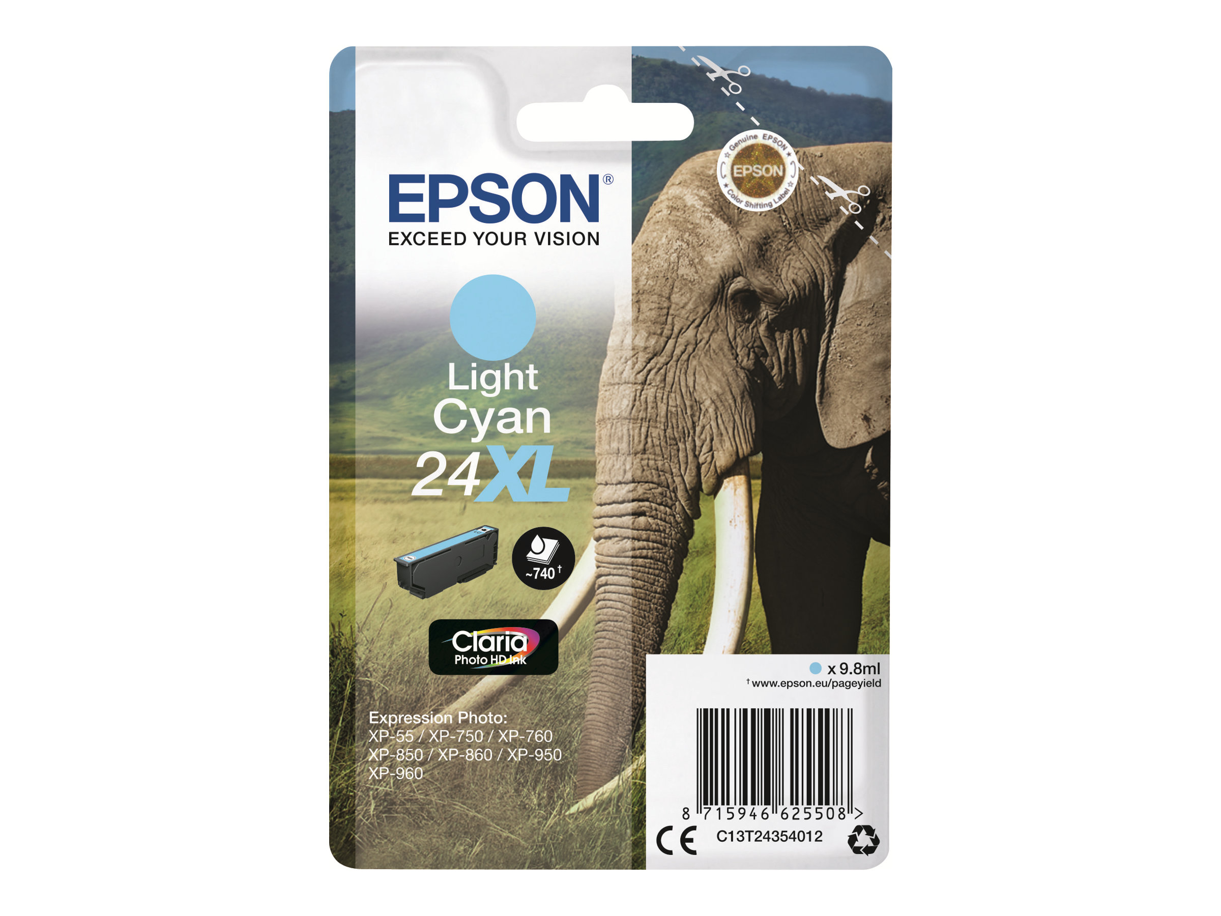 Epson 24XL - 9.8 ml - XL - Cyan - Original - Tintenpatrone