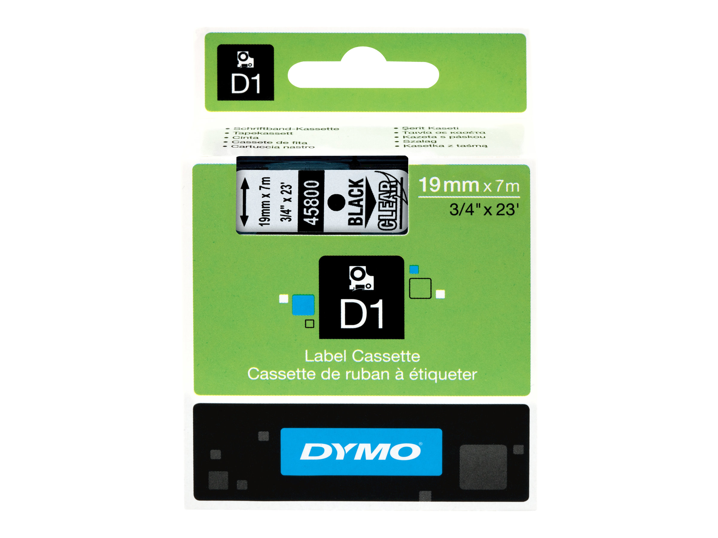 DYMO D1 - Selbstklebend - Schwarz auf TranErsatzteilnt - Rolle (1,9 cm x 7 m) 1 Kassette(n) Etikettenband - fr LabelMANAGER 360