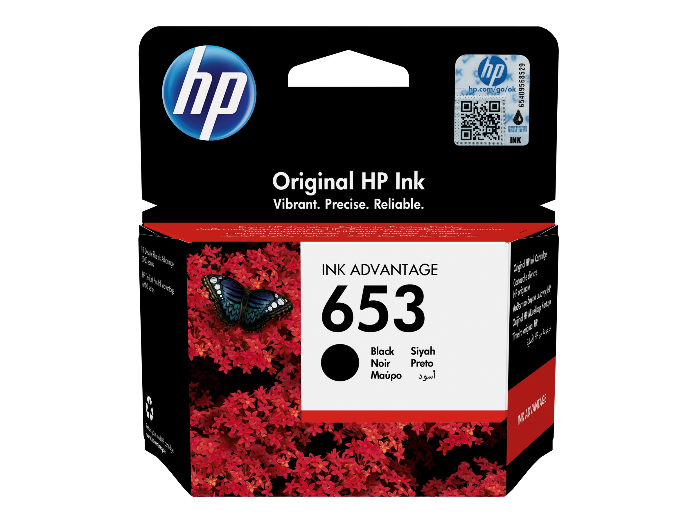HP 653 - 6 ml - Schwarz - original - Ink Advantage - Tintenpatrone
