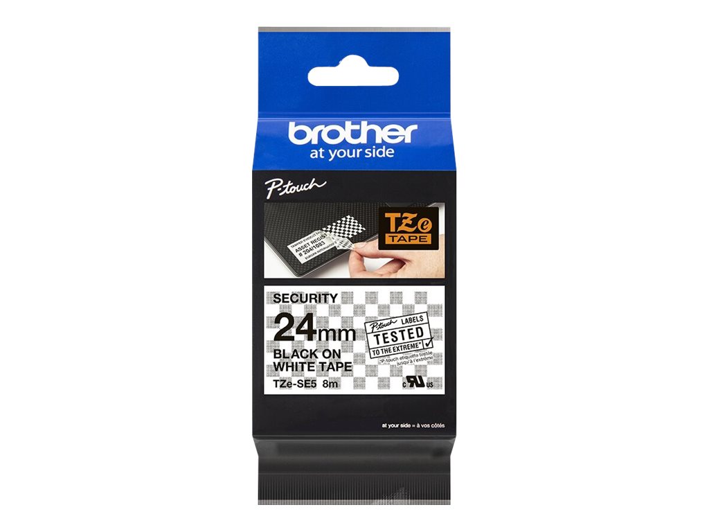 Brother TZe-SE5 - Schwarz auf Weiss - Rolle (2,4 cm x 8 m) 1 Kassette(n) Etikettenband - fr P-Touch PT-1400, PT-1650