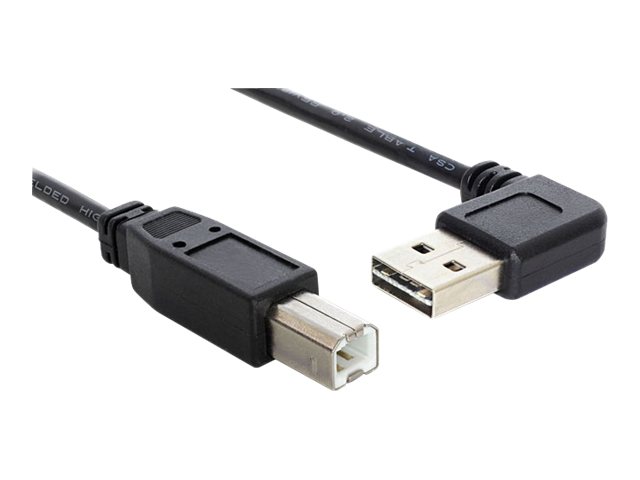 Delock EASY-USB - USB-Kabel - USB Typ B (M) zu USB (M) - 3 m - 90 Stecker - Schwarz