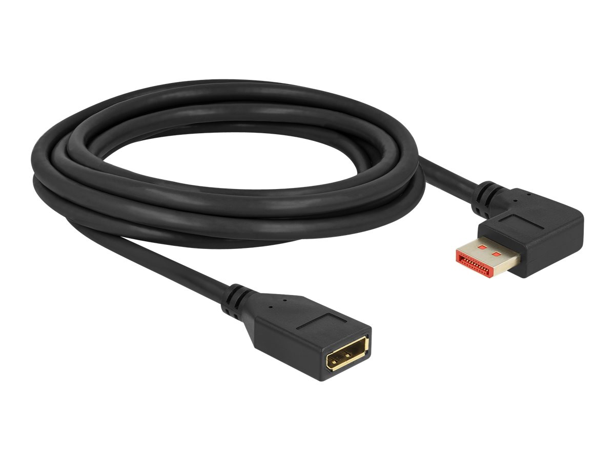 Delock - DisplayPort-Verlngerungskabel - DisplayPort (M) gewinkelt zu DisplayPort (W) - DisplayPort 1.4 - 3 m - untersttzt 8K 