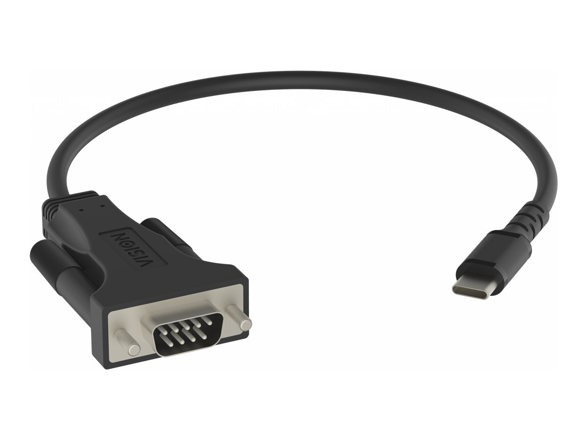 Vision Professional - Serieller Adapter - 24 pin USB-C (M) zu DB-9 (M) - Schwarz