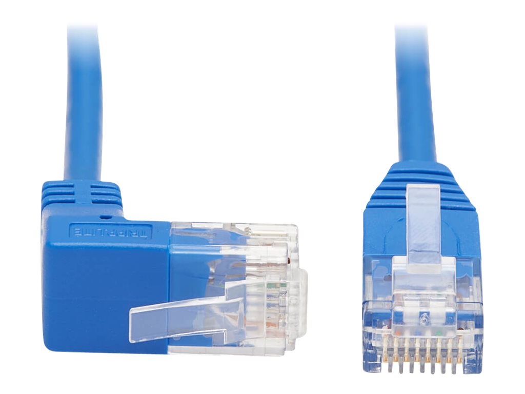 Tripp Lite Up-Angle Cat6 Gigabit Molded Slim UTP Ethernet Cable (RJ45 Right-Angle Up M to RJ45 M), Blue, 3 ft. - Patch-Kabel - R