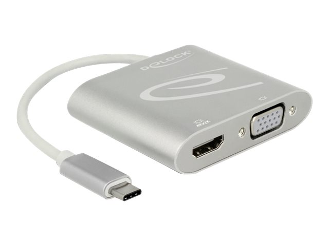 DeLOCK - Externer Videoadapter - STDP4320 - USB-C - HDMI, VGA - Silber