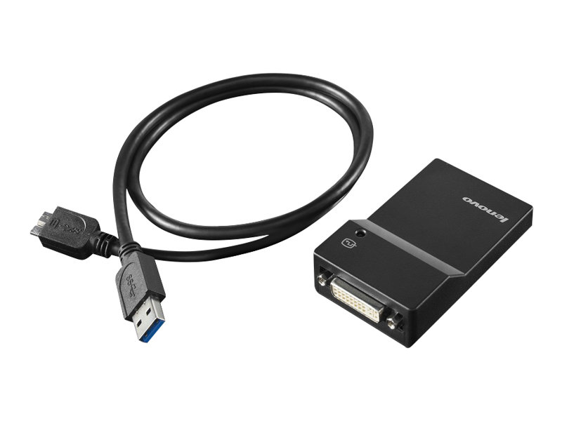 Lenovo USB 3.0 to DVI/VGA Monitor Adapter - Externer Videoadapter - USB 3.0 - DVI