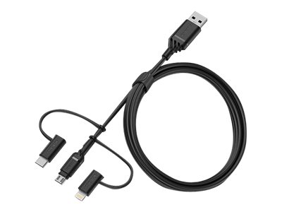 OtterBox Standard - USB-Kabel - USB (M) zu Micro-USB Typ B, Lightning, 24 pin USB-C (M) - USB 2.0 - 3 A - 1 m