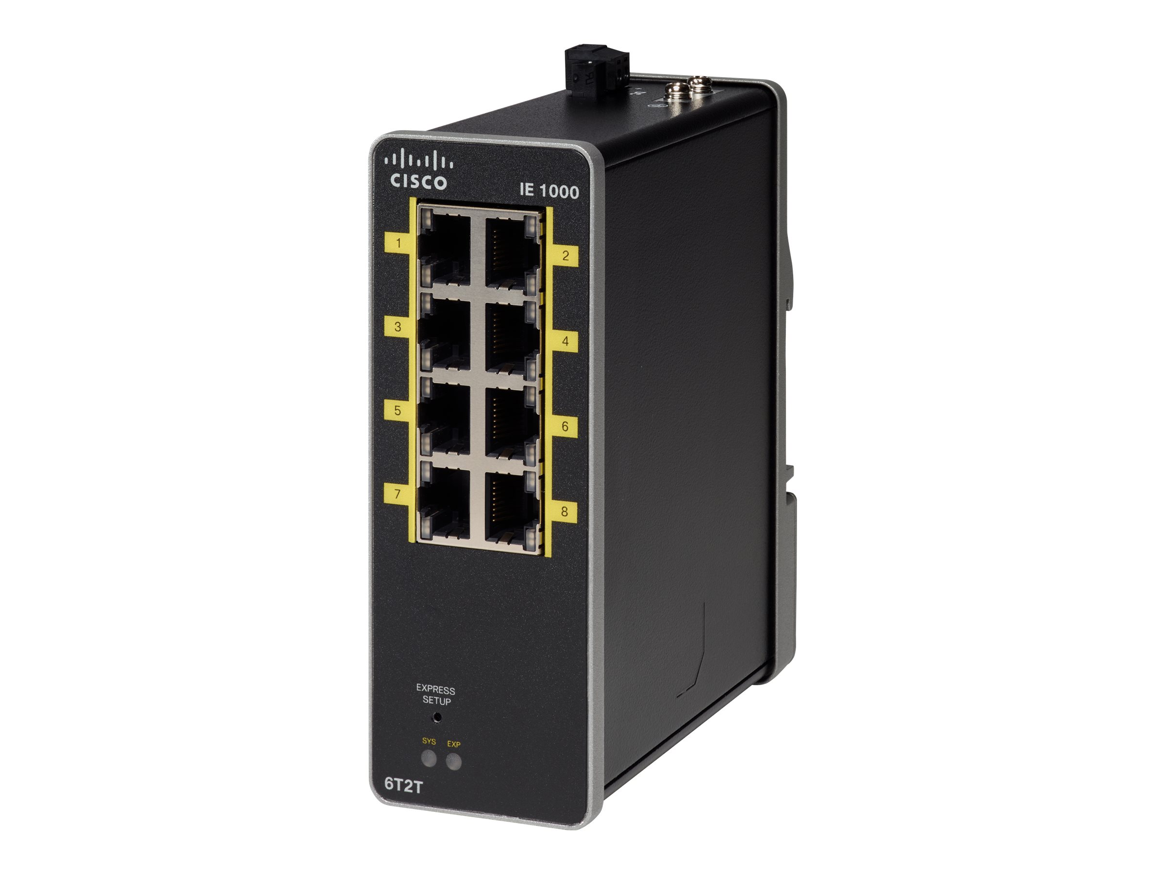 Cisco Industrial Ethernet 1000 Series - Switch - managed - 2 x 10/100 (Uplink) + 6 x 10/100 (Downlink) - an DIN-Schiene montierb