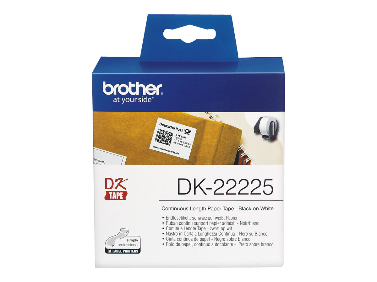 Brother DK-22225 - Papier - Schwarz auf Weiss - Rolle (3,8 cm x 30,5 m) 1 Rolle(n) Endlosetiketten - fr Brother QL-1050, QL-106