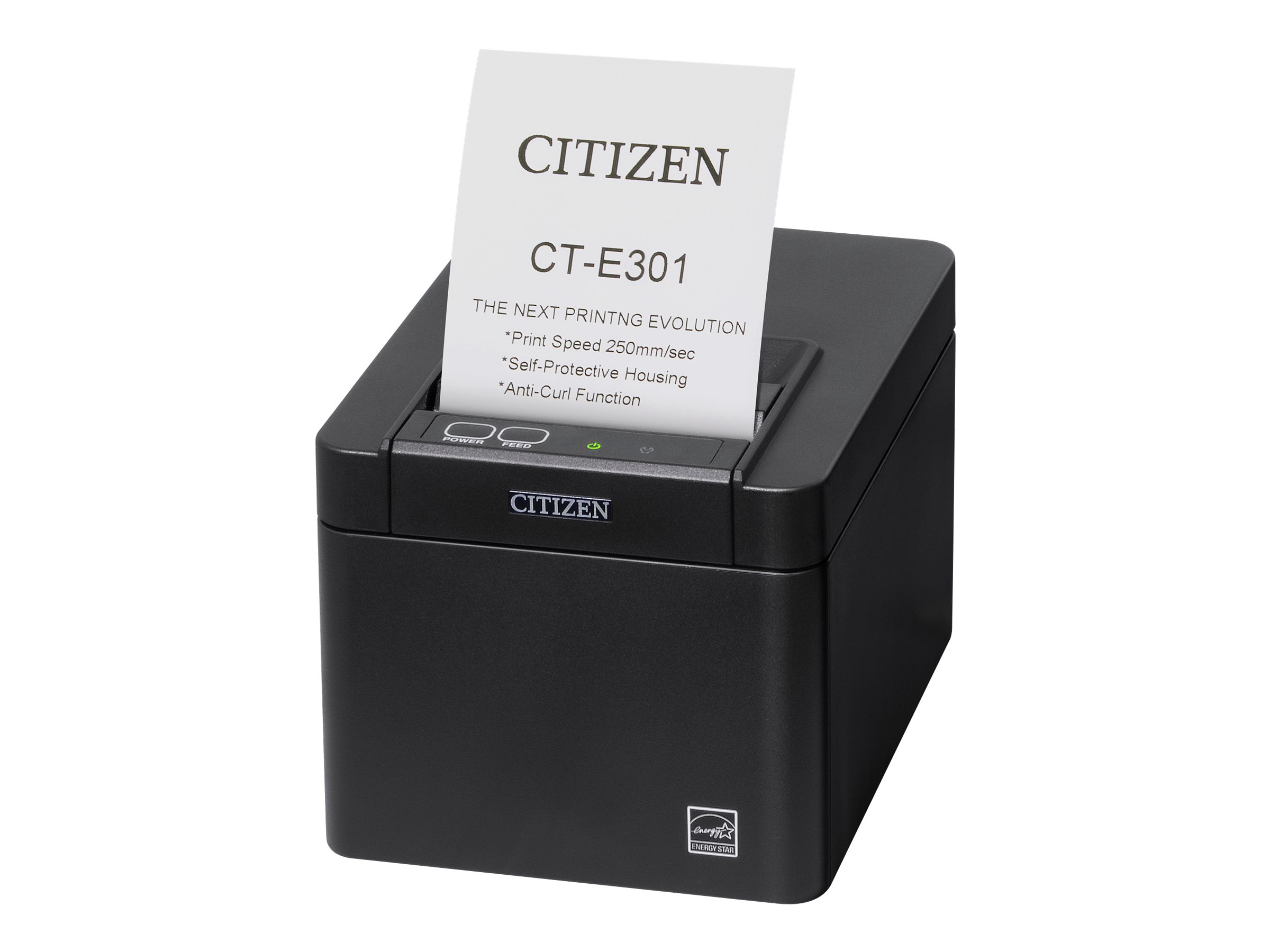 Citizen CT-E301 - Belegdrucker - zweifarbig (monochrom) - Thermodirekt - Rolle (7,95 cm), Rolle (5,75 cm) - 203 dpi