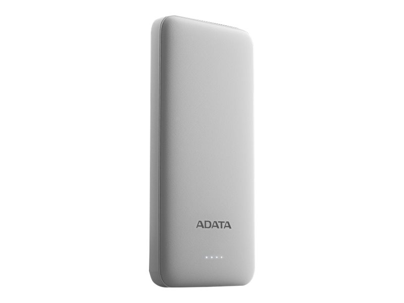 ADATA T10000 - Powerbank - 10000 mAh - 2 A - 2 Ausgabeanschlussstellen (USB) - weiss