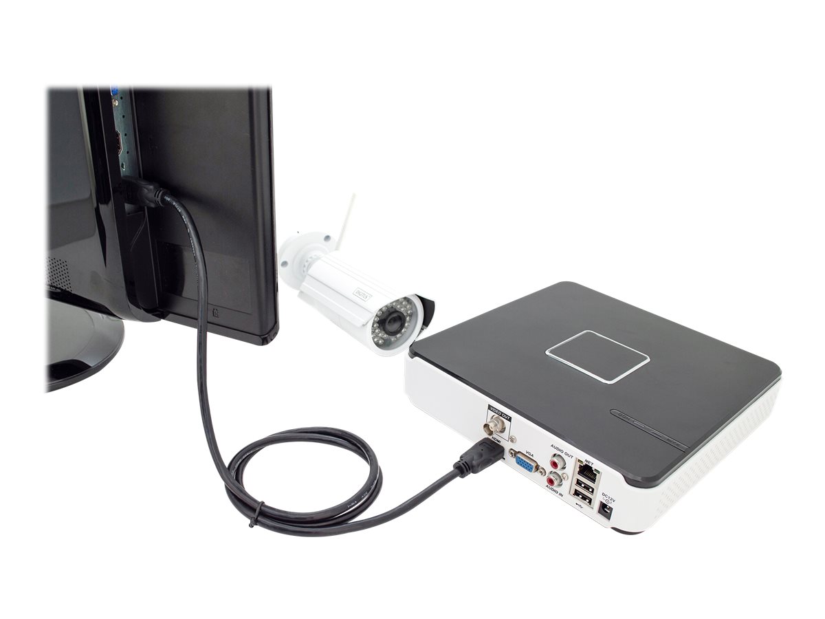 DIGITUS - HDMI-Kabel mit Ethernet - HDMI mnnlich zu HDMI mnnlich - 3 m - Schwarz - 4K Untersttzung