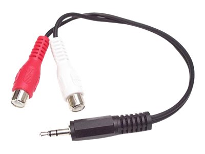 StarTech.com 15cm Audiokabel 3,5mm Klinke auf 2x Cinch (Stecker/Buchse) - Klinkenstecker/RCA Y-Kabel mit 3,5mm Klinke und 2 RCA/