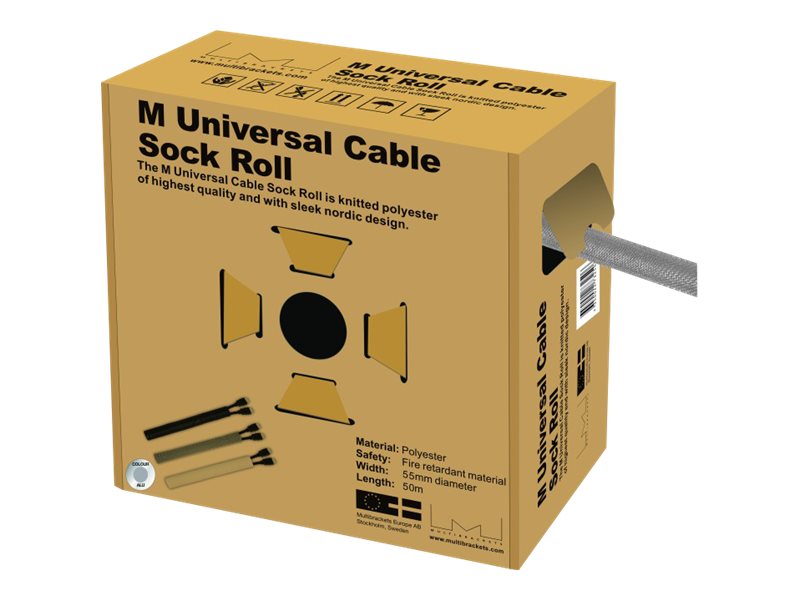 Multibrackets M Universal Cable Sock Roll 55 mm x 50 m - Kabel-Organizer - Silber